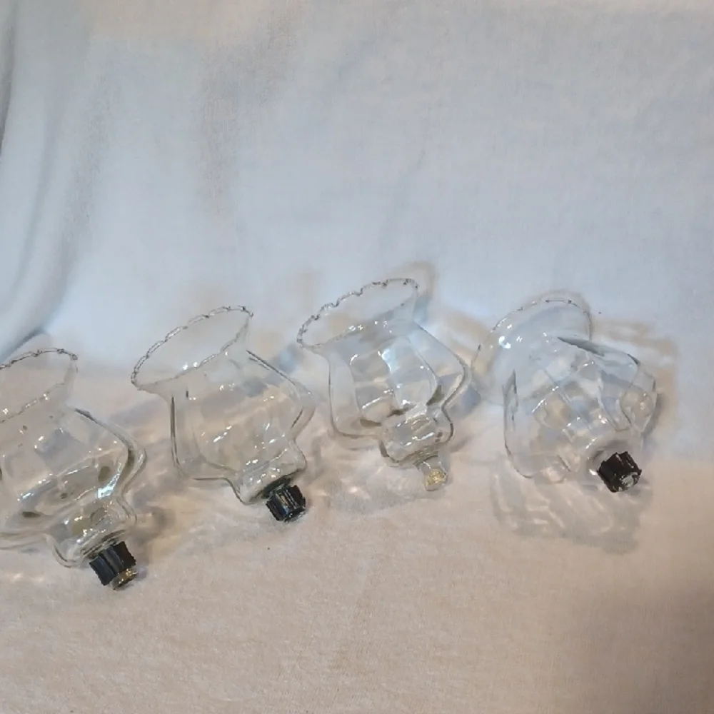 Home Interiors Clear Glass Candle Holders Set Of 4